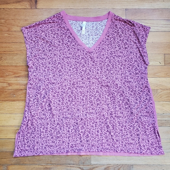 Lularoe Cozy Gabby Floral Pink V-Neck Top Size Xl - Picture 1 of 6